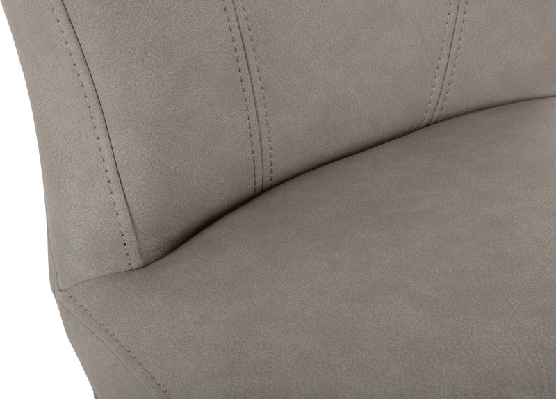 Tabouret bar Quinn en tissu de cuir végétalien - taupe