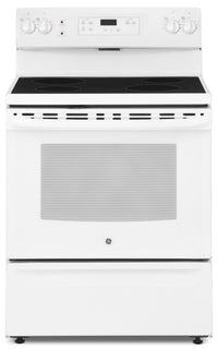 Cuisinière électrique GE de 5 pi³ avec élément de cuisson double et mode sabbat certifié - blanche -…