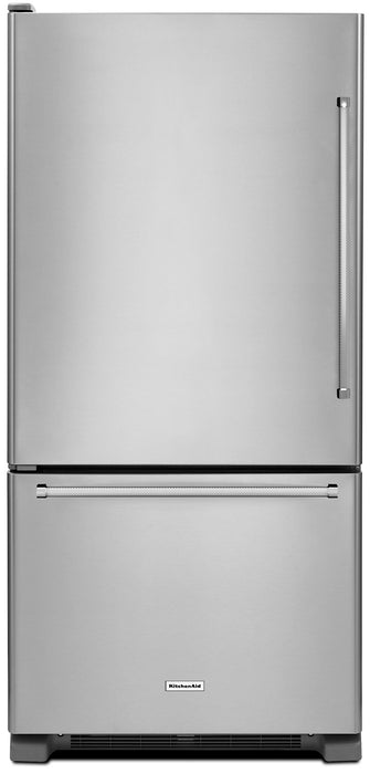 Réfrigérateur à congélateur inférieur KitchenAid de 22 pi³ - acier inoxydable