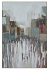 Ville abstraite sur toile encadrée - 40 po x 60 po