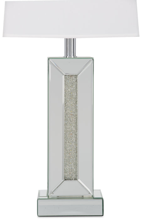 Lampe de table somptueuse Persia de 30,7 po avec verre, miroir et cristaux en acrylique