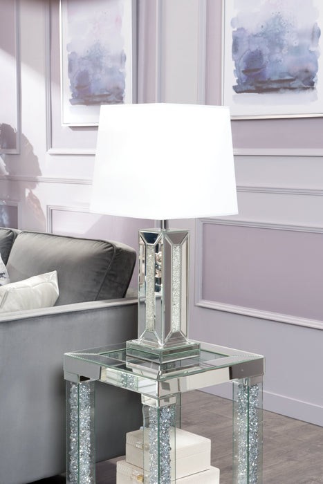 Lampe de table somptueuse Persia de 30,7 po avec verre, miroir et cristaux en acrylique