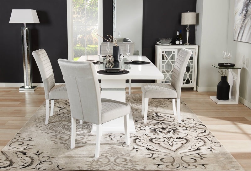 Lampe à pied somptueuse Persia de 54,3 po avec verre, miroir et cristaux en acrylique