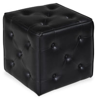 Pouf cubique Talbott de 17,5 po - similicuir noir