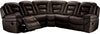 Sofa sectionnel inclinable Leo 5 pièces en similicuir - brun noyer