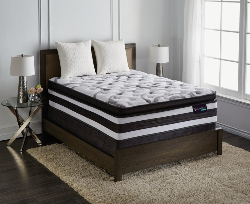 Ensemble semi-ferme à plateau-coussin épais Manolo iComfort Hybride de Serta pour lit double