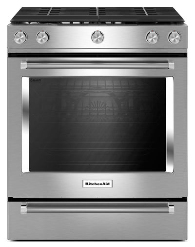 KitchenAid 5.8 Cu. Ft. Slide-In Convection Gas Range – Stainless Steel - Gas Range in Stainless Steel