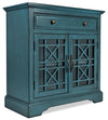 Armoire décorative Marseille de 32 po avec tiroir - bleu antique