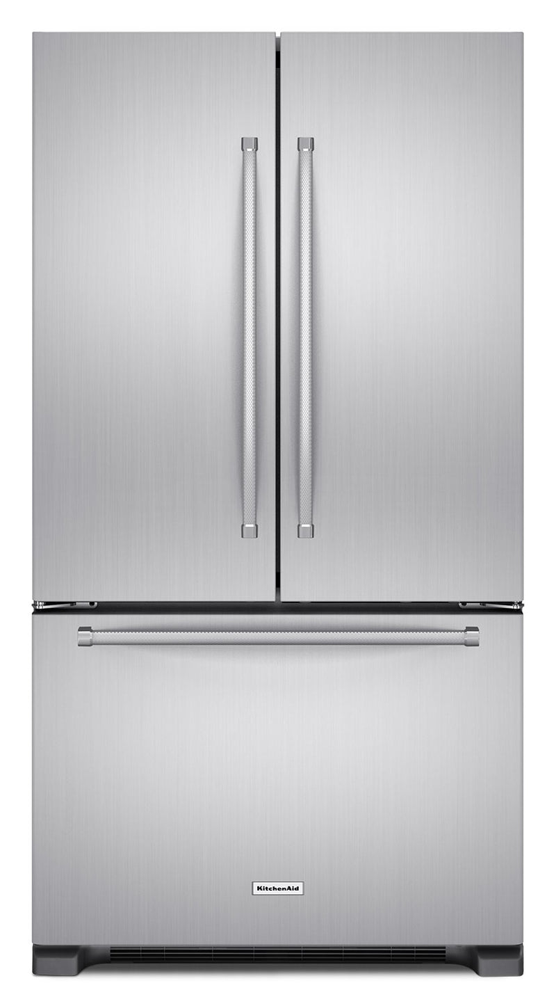 Refrigerateur KitchenAid de 22 pi et de 36 po a portes francaises Brick