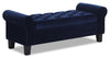 Banc de rangement Sadie de 53 po - velours bleu