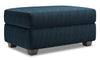 Pouf de rangement personnalisable The Trunk de Sofa Lab de 39 po fabriqué au Canada en tissu de chenille - bleu Luxury Indigo