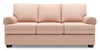 Sofa-lit personnalisable Roll de Sofa Lab de 86 po fabriqué au Canada en tissu d’apparence lin avec accoudoirs enroulés - rose Pax Rose
