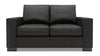 Causeuse personnalisable Track de Sofa Lab de 62 po fabriquée au Canada en tissu d’apparence lin avec accoudoirs rectilignes - gris Luna Kohl