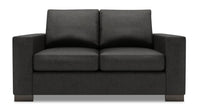 Causeuse Track de Sofa Lab de 62 po fabriquée au Canada en tissu d’apparence lin avec accoudoirs rectilignes - gris Luna Kohl