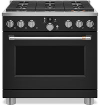 Cuisinière intelligente hybride Café de 5,7 pi³ avec convection européenne véritable et grilles auto…