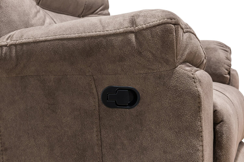 Fauteuil coulissant inclinable Gybson de 38 po fabriqué au Canada en tissu - brun latté