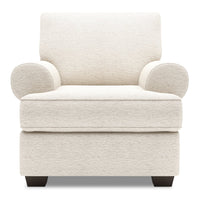 Fauteuil Roll de Sofa Lab de 42 po fabriqué au Canada en tissu de chenille avec accoudoirs enroulés - beige Luxury Sand