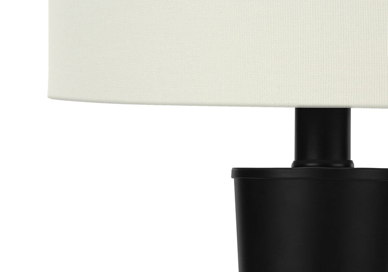 Ensemble 2 lampes de table de 24 po en métal noir avec recharge USB