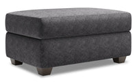 Pouf de rangement The Trunk de Sofa Lab de 39 po fabriqué au Canada en tissu de chenille - gris Luxury Charcoal