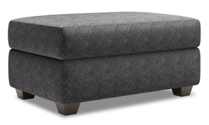 Pouf de rangement personnalisable The Trunk de Sofa Lab de 39 po fabriqué au Canada en tissu de chenille - gris Luxury Charcoal