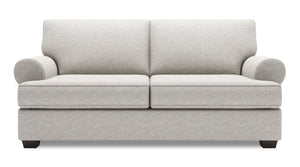 Sofa personnalisable Roll de Sofa Lab de 76 po de format condo fabriqué au Canada en tissu avec accoudoirs enroulés - chenille argentée Luxury Silver