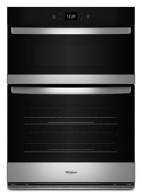 Four mural combiné électrique Whirlpool de 6,4 pi³ et de 30 po avec friture à air - acier inoxydable…