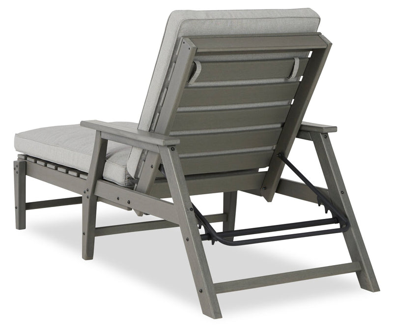 Chaise longue Cape pour la terrasse à l’extérieur avec dossier réglable - résistante aux rayons UV et aux intempéries - grise