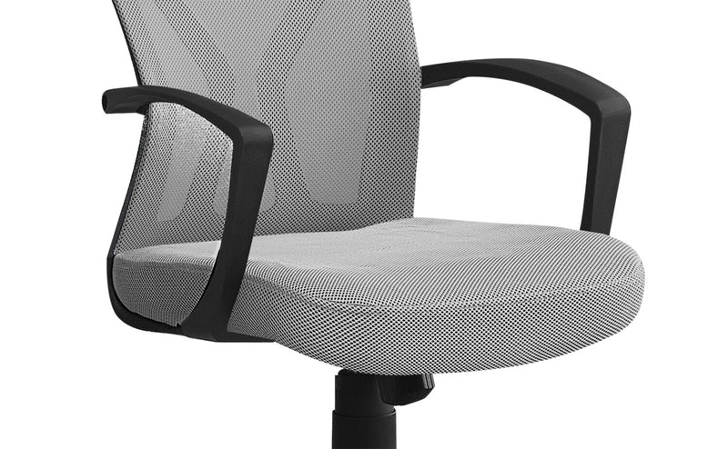 Chaise de bureau Dominic de 23,5 po avec dossier à mailles - grise et noire