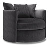 Fauteuil d’appoint pivotant Nest de Sofa Lab personnalisable de 41 po fabriqué au Canada en tissu de chenille - gris Luxury Charcoal