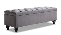 Banc de rangement Sage de 57 po - velours gris