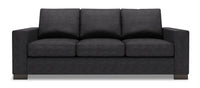 Sofa Track de Sofa Lab de 85 po fabriqué au Canada en tissu de chenille avec accoudoirs rectilignes - gris Luxury Charcoal