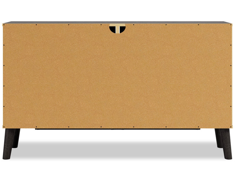 Commode moderne du milieu du 20e siècle Wolf de 59 po (L) x 33,9 po (H) à 6 tiroirs pour la chambre à coucher - deux teintes, brun et naturel