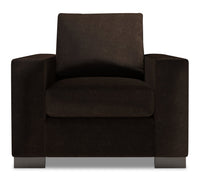 Fauteuil Track de Sofa Lab de 38 po fabriqué au Canada en tissu de chenille - brun Luxury Chocolate