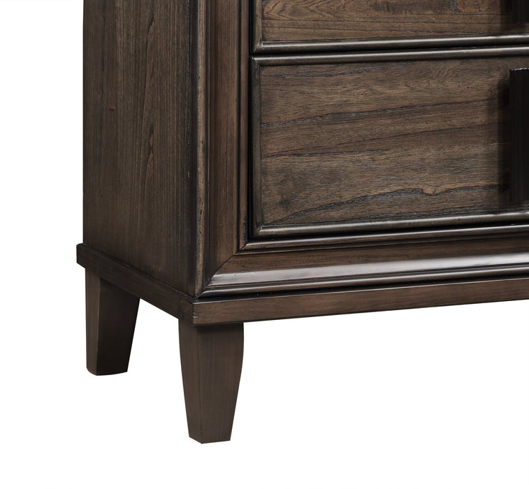 Commode verticale Kane de 35,4 po (L) x 53 po (H) à 5 tiroirs pour la chambre à coucher - brune
