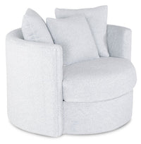 Fauteuil d’appoint pivotant Cuddler Midi de 42 po fabriqué au Canada en tissu de chenille - gris Teddy Star