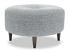 Pouf personnalisable The Curve de Sofa Lab de 31 po fabriqué au Canada en tissu d’apparence lin - gris Luna Pewter