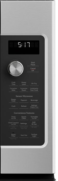 Four à micro-ondes à hotte intégrée Café de 1,7 pi³ avec convection et friture à air - acier inoxydable - CVM517P2RS1