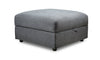 Pouf de rangement modulaire Evolve de Scott Living de 39,5 po en tissu d’apparence lin avec coussin en duvet et plumes - gris anthracite