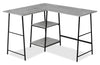 Bureau en forme de L Evlin de 42 po à tablettes - gris