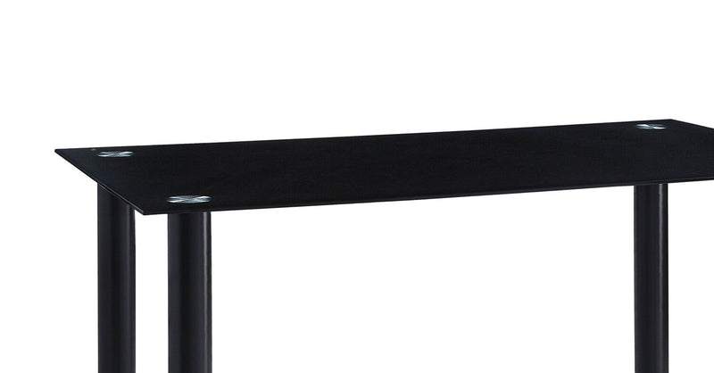 Ensemble de salle à manger Onyx 5 pièces en métal avec table de 55 po (L) dessus en verre et 4 chaises - noir