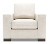 Fauteuil Track de Sofa Lab personnalisable de 38 po fabriqué au Canada en tissu de chenille avec accoudoirs rectilignes - beige Luxury Sand