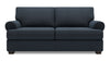 Sofa personnalisable Roll de Sofa Lab de 76 po de format condo fabriqué au Canada en tissu d’apparence lin avec accoudoirs enroulés - bleu Luna Sailor