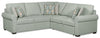 Sofa-lit sectionnel de droite Haven de Scott Living 2 pièces en tissu de chenille - bleu écume de mer
