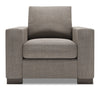 Fauteuil Track de Sofa Lab personnalisable de 38 po fabriqué au Canada en tissu d’apparence lin avec accoudoirs rectilignes - gris Luna Smoke