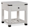 Table de bout moderne Harper de 24 po avec rangement et tablette - pin blanc