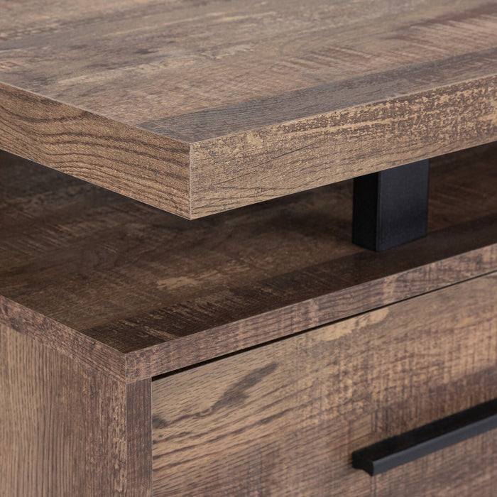 Bureau réversible Teagan de 60 po à 3 tiroirs - brun