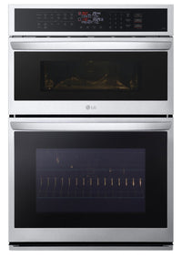 Four mural combiné électrique LG de 6,4 pi³ et de 30 po avec convection par ventilateur - acier inox…