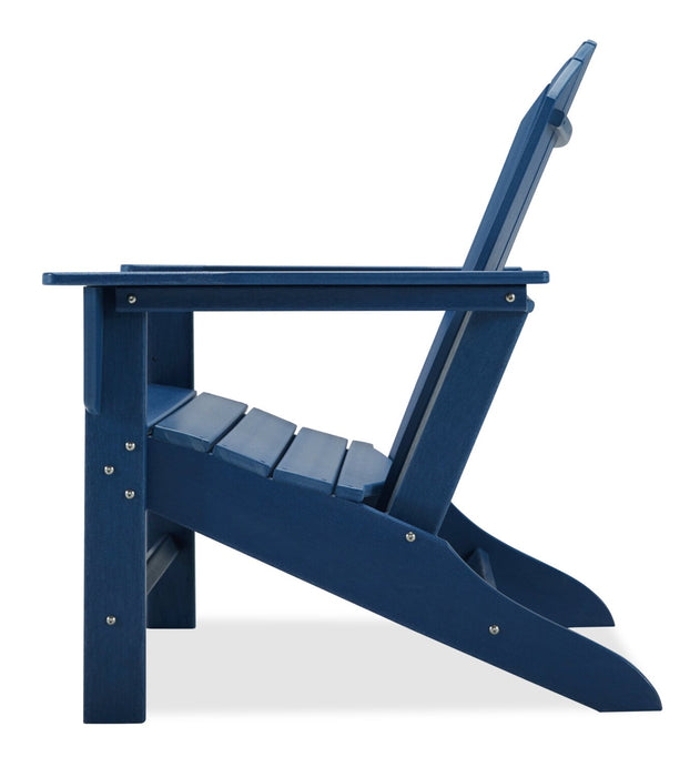 Chaise Adirondack Bask pour la terrasse à l’extérieur - plastique à haute densité, résistante aux rayons UV et aux intempéries - bleue
