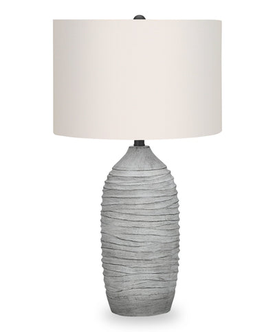 27" Grey Textured Resin Table Lamp|Lampe de table de 27 po en résine texturée grise