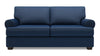 Sofa personnalisable Roll de Sofa Lab de 76 po de format condo fabriqué au Canada en tissu d’apparence lin avec accoudoirs enroulés - bleu Pax Navy